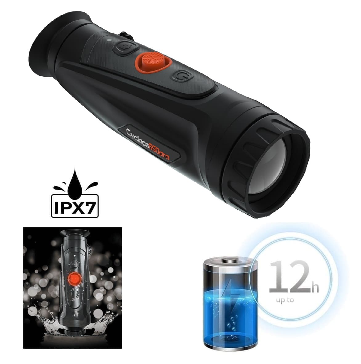 650Pro ThermTec Wild Cyclops CP650 PRO Wärmebildgerät 50mm Linse, 640x512, 25mK