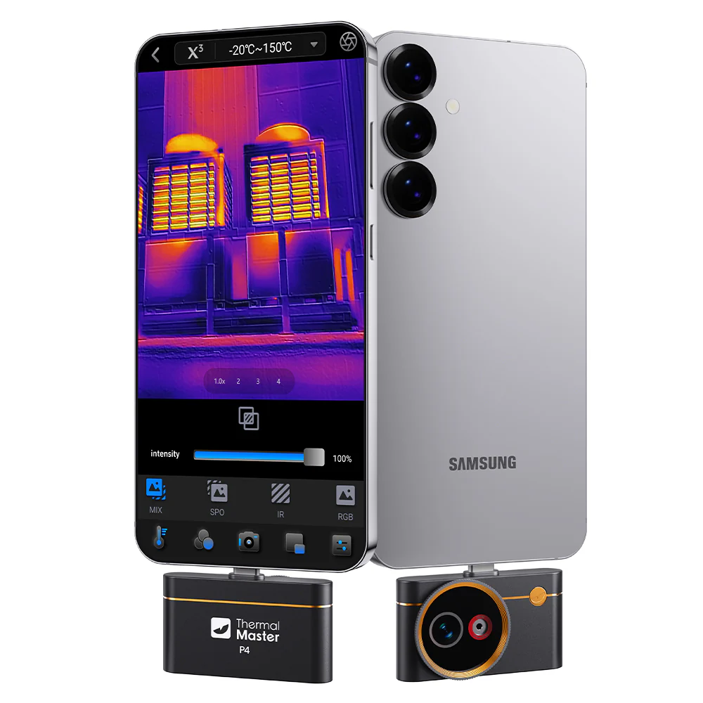 Thermal Master P4 Wärmebildkamera + Digitalbild, für Android + PC, 256x192px, SuperIR 512x384px, 35mK