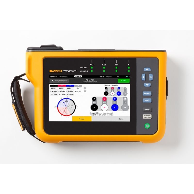 FLUKE 1773 Netzqualitätsanalysator V/A/Hz, Leistung, Einbrüche, Oberschwingungen