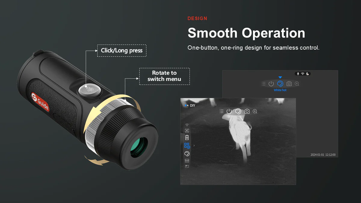 Guide TE421 Wärmebildkamera, Wärmebild Handgerät, -25mK, 400x300 Pixel, -500m, WiFi