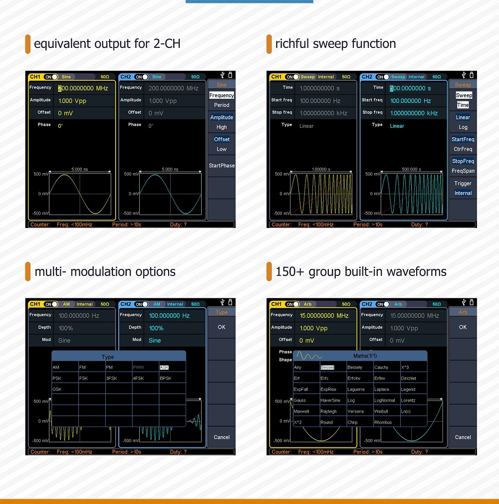 XDG-3 OWON XDG 2 Kanal Funktionsgenerator arbiträr 80MHz oder 100MHz