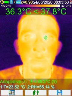 Chauvin Arnoux C.A 1900 Wärmebildkamera zur Messung der Körpertemperatur +30 °C bis +45 °C mit Alarm
