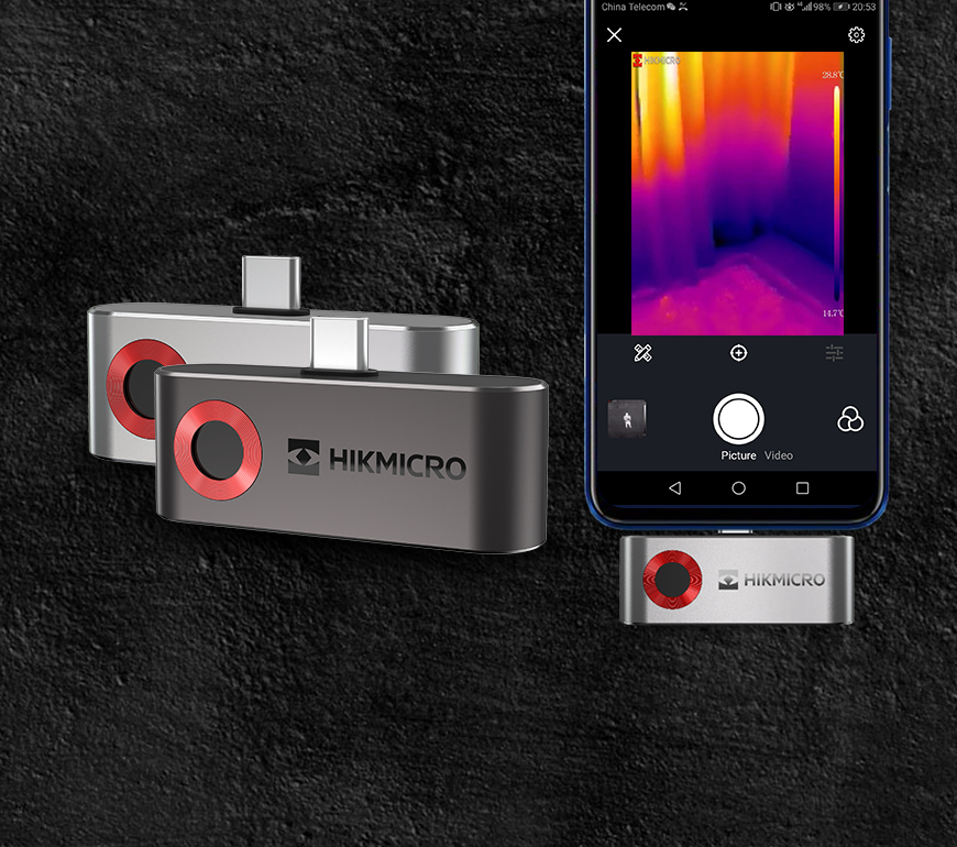 HIKMICRO Mini1 Smartphone 160x120 Pixel USB-C Wärmebildkamera, 25Hz, -20°C - 350°C