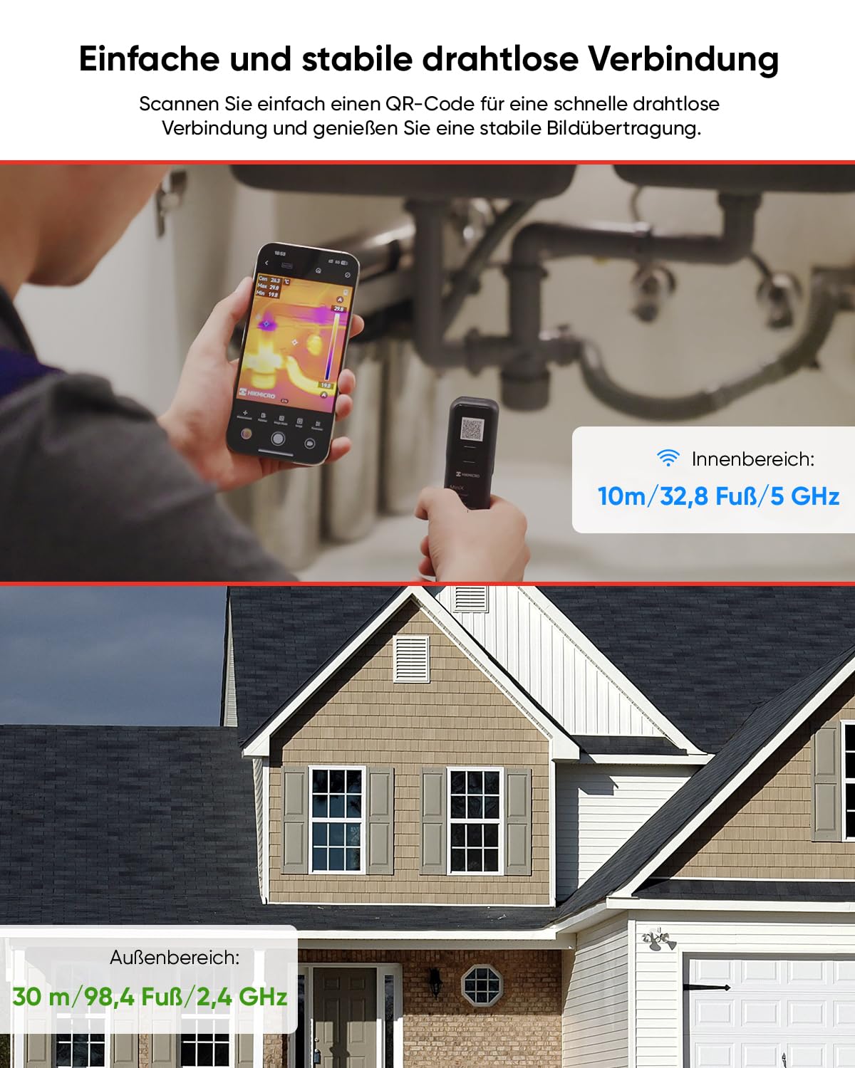 HIKMICRO MiniX WiFi Wärmebildkamera für IOS, Android und Windows 