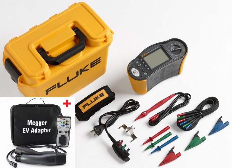 Fluke 1664 DE-EV KIT VDE-Prüfgeräte-Set 1664FC + EVCA210 geeignet für Ladestationen