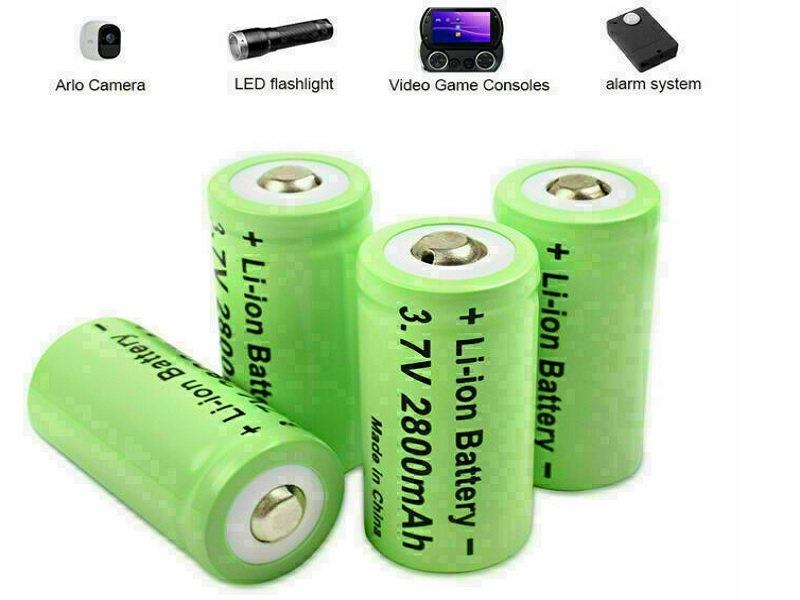 CR123A-Akkus 4 Stück Lithium-Ionen Akku 17335 (CR123A) 2800mAh 3,7V
