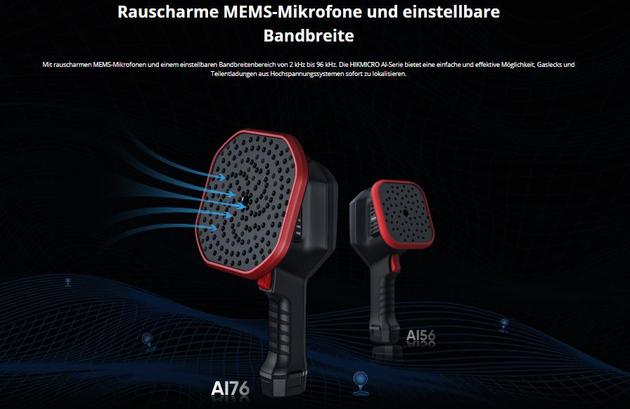 AI76-2 Hikmicro AI76 Industrie Schallkamera Gasleck Gaskamera Leckagekamera mit 128 Mikrofonen