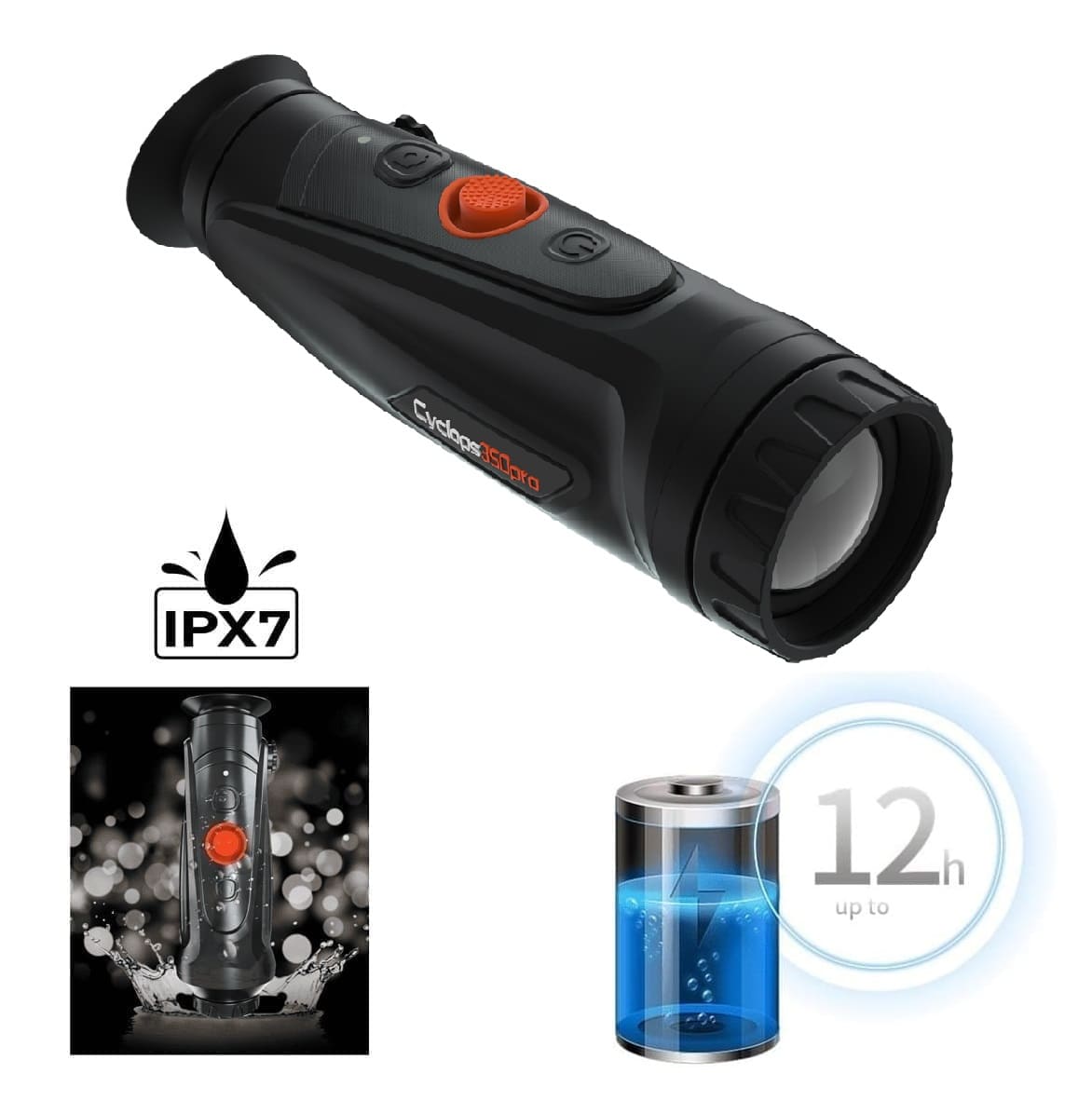 350PRO ThermTec Cyclops CP350 PRO Wärmebildgerät 50mm Linse, 384x288, 25mK