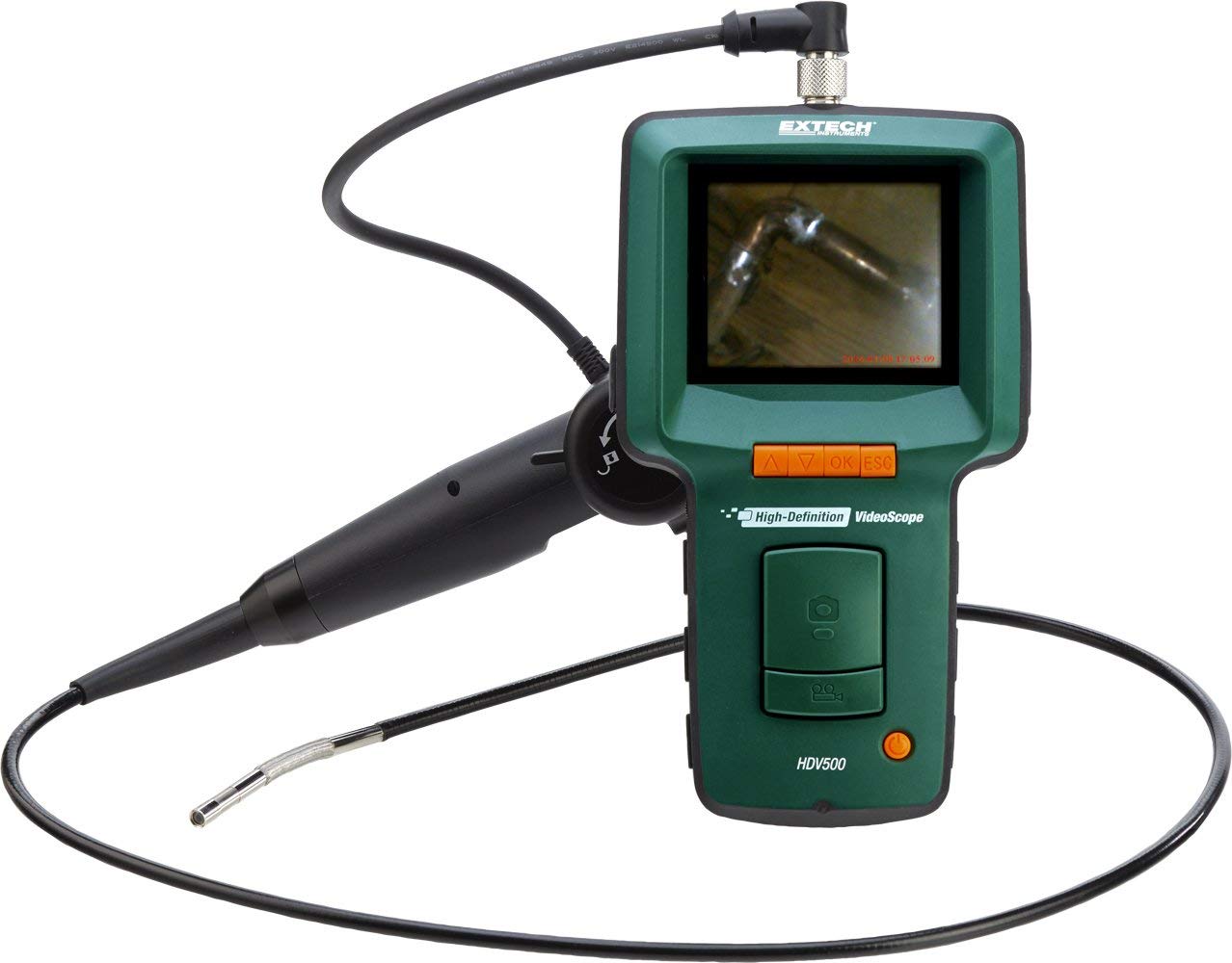 Extech HDV540 schwenkbares Endoskop hochauflösendes Videoskop Zoom Speicher