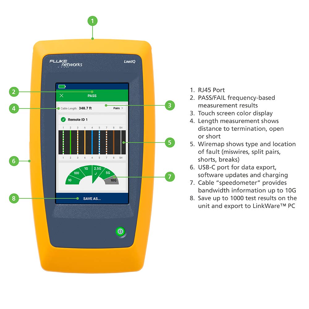 Fluke-LIQ Fluke Networks LIQ-KIT-MS2-100 LinkIQ Netzwerktester bis 10GBit + Microscanner2