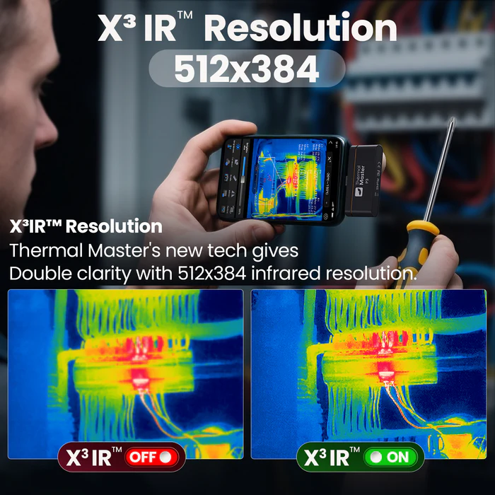 Thermal Master P3 Wärmebildkamera IOS+Android, 256x192px, SuperIR 512x384px, 35mK Infiray
