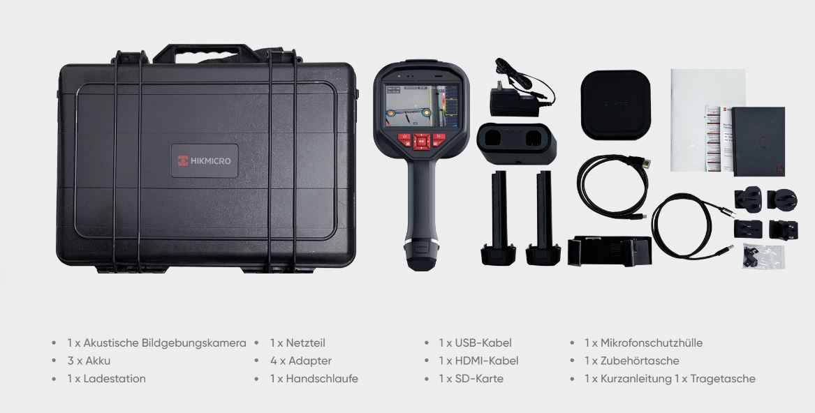 Hikmicro AI56  Industrie Schallkamera Gasleck Detektor Gaskamera mit 64 Mikrofonen