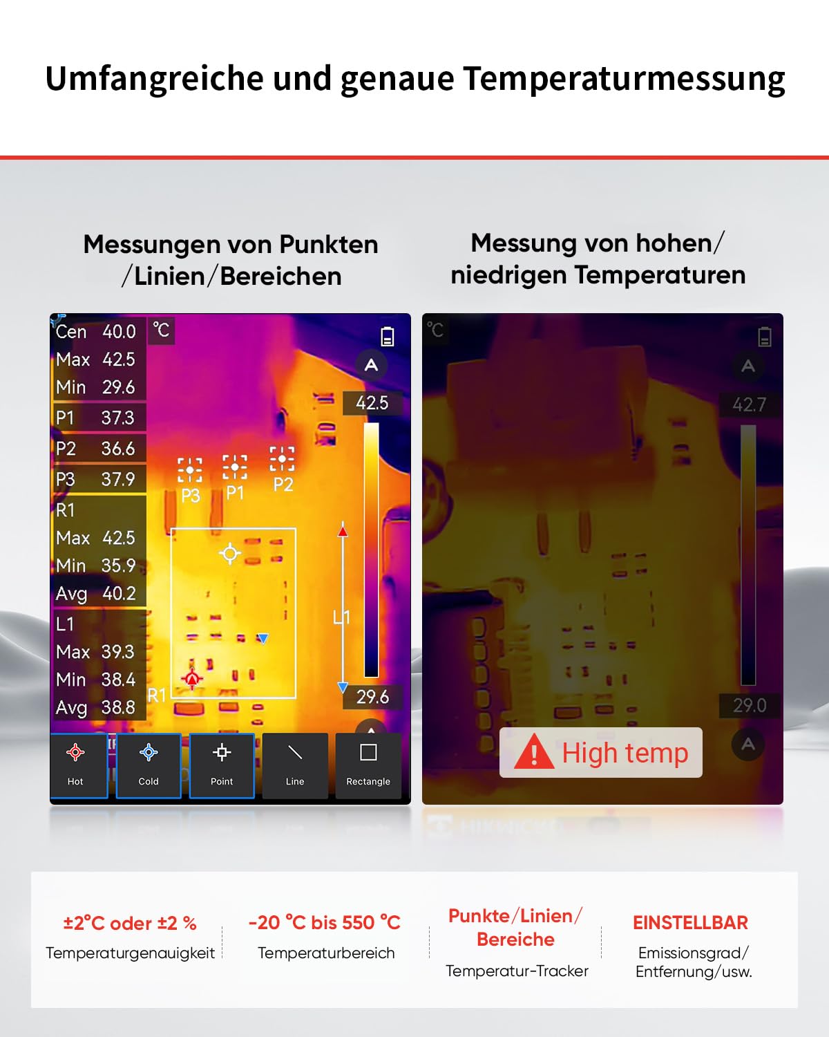 HIKMICRO MiniX WiFi Wärmebildkamera für IOS, Android und Windows 