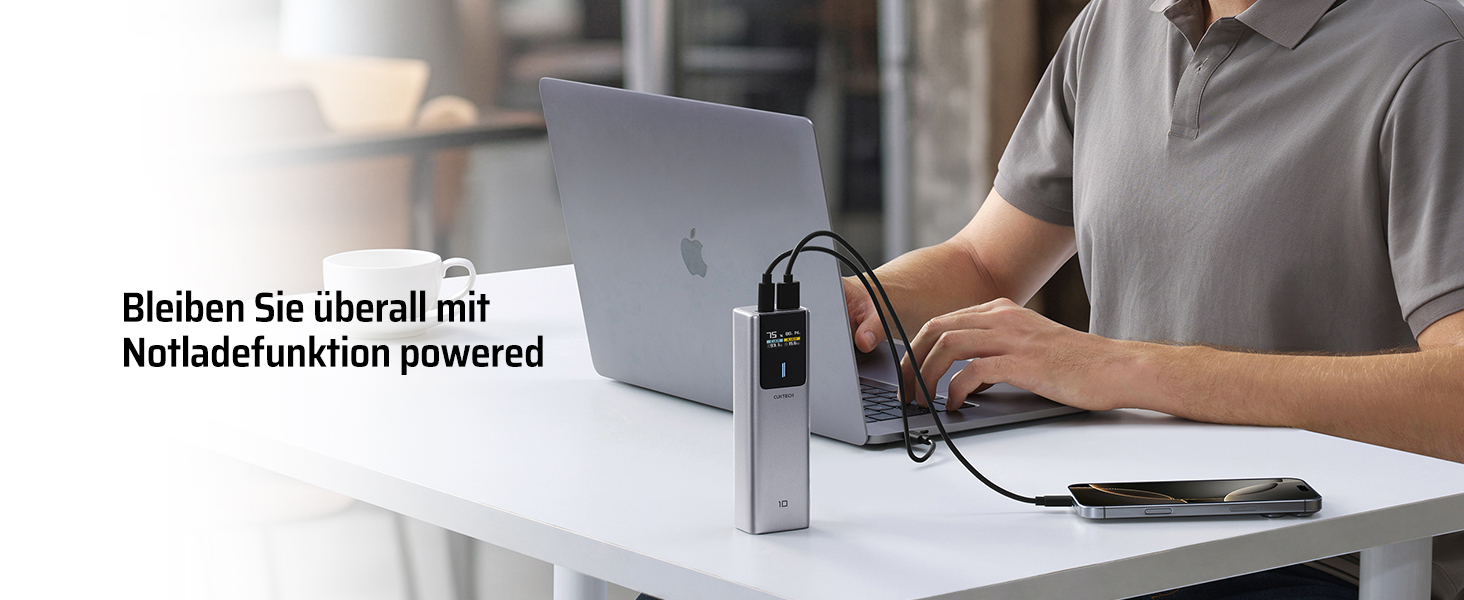 CUKTECH 10 Powerbank 10000mAh (4S1P), 100W Power Bank mit Digitales Display, Externer Handyakku