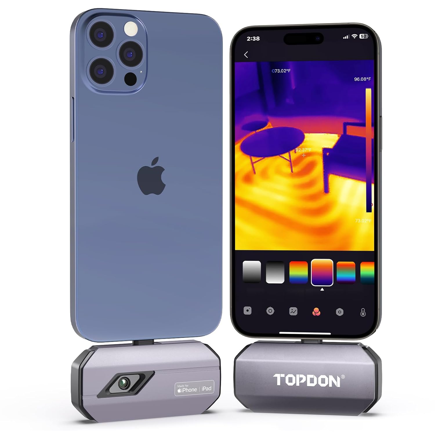 TopDON TC002C-DUO Wärmebildkamera für IOS+Android, 256x192px, TISR 512x384px, 40mK