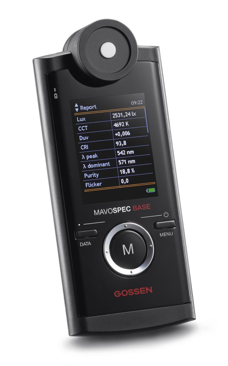 mavospecbaseliweidisplay2 Gossen MAVOSPEC BASE Spektrometer für CEI Flicker Peak TM-30-15