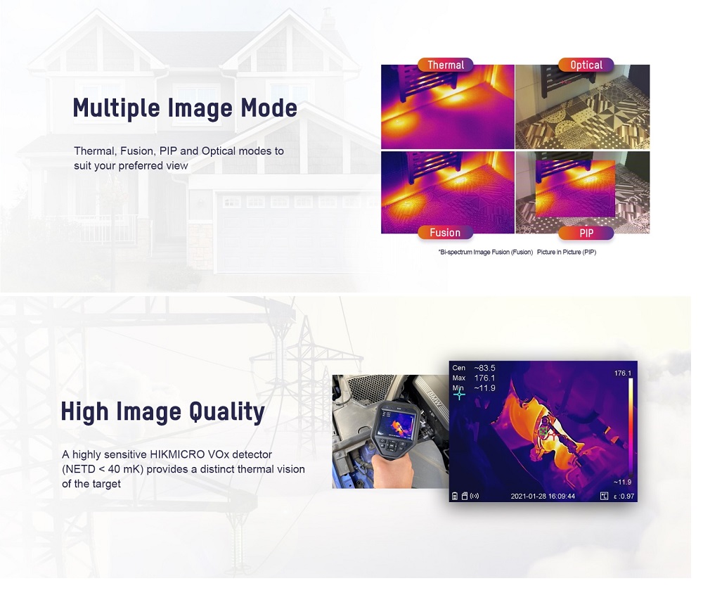 Hikmicro-M-3Q4H2bguSUhgGE HIKMICRO M20 Wärmebildkamera 256x192 Pixel, 25Hz, -20°C - 550°C, 8MP Digitalkamera