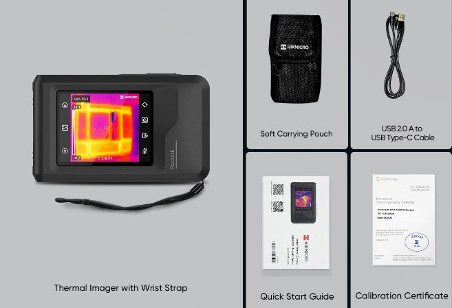 HikMicro PocketE E03 Wärmebildkamera mit WLAN, 96x96 Pixel (SuperIR 240x240Pixel), -20 bis 350°C