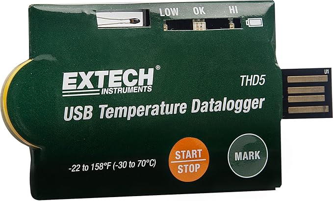 10 Stück Extech THD5 mobiler Einweg Temperatur Datenlogger USB Transport Überwachung 10 Stück Extech THD5 mobiler Einweg Temperatur Datenlogger USB Transport Überwachung