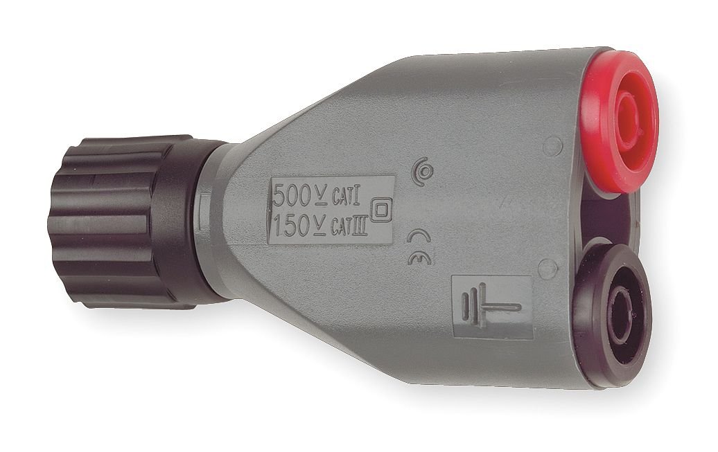 BNC Adapter, BNC-Koaxial, Bananenstecker - 4mm x 2, 2 -polig, Buchse Stromzange - Osziloskop