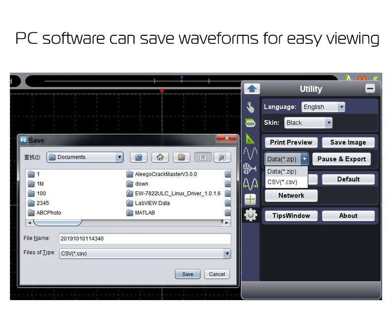 VDS6102-2 OWON VDS6102 USB Oszilloskop 2x100 MHz 1GS/s + Signalgenerator 5MHz + SCPI + Labview