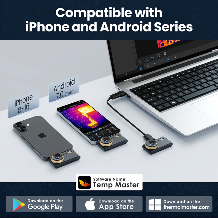 Thermal Master P3 Wärmebildkamera IOS+Android, 256x192px, SuperIR 512x384px, 35mK Infiray Thermal Master P3 Wärmebildkamera IOS+Android, 256x192px, SuperIR 512x384px, 35mK Infiray