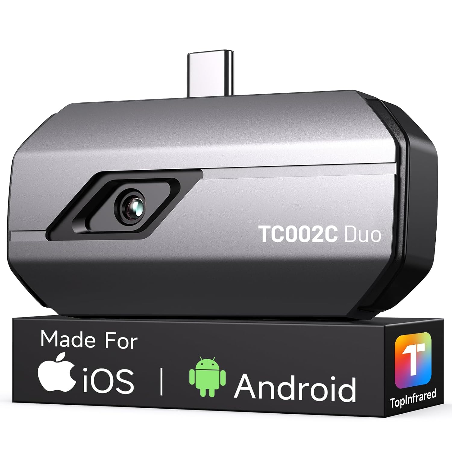 TopDON TC002C-DUO Wärmebildkamera für IOS+Android, 256x192px, TISR 512x384px, 40mK